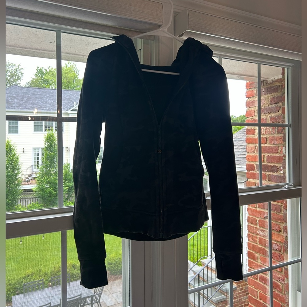 Lululemon Black Camo Scuba Full-Zip Hoodie